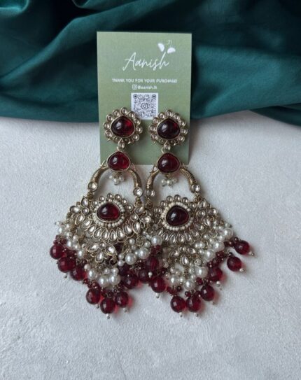 Red Kundan Earring
