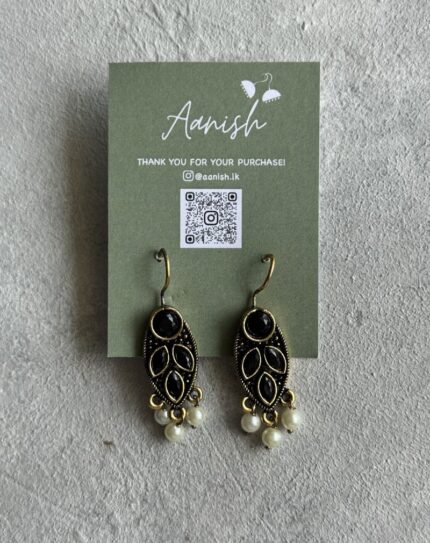 Oxidized Gold Earring