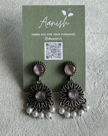 Oxidized Silver Earring
