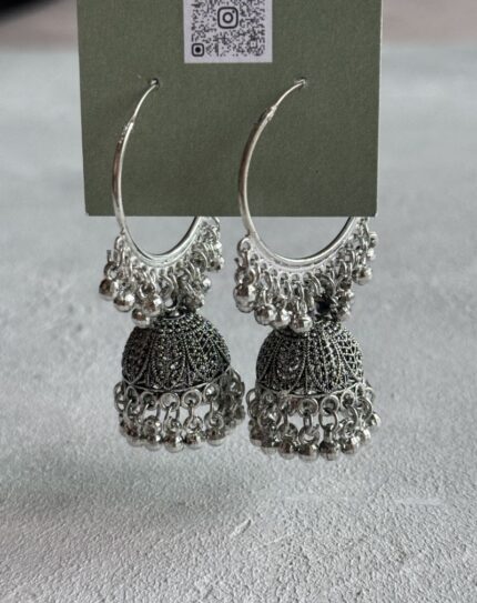 Oxidized Silver Jhumka