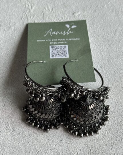 Oxidized BlackSilver Jhumka