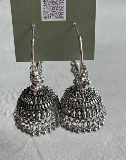 Oxidized Silver Jhumka