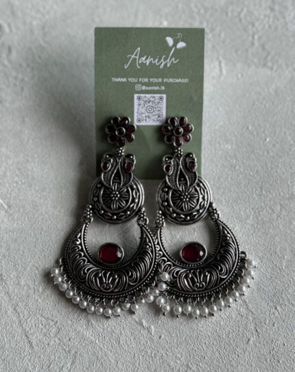 Oxidized Silver Earring