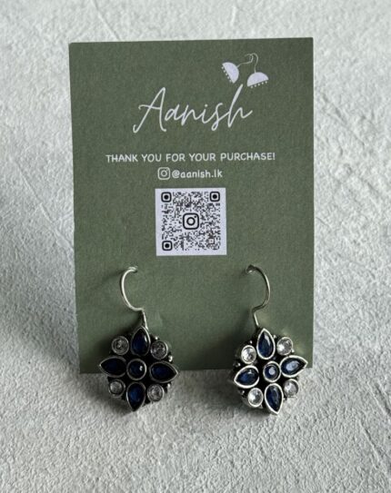 Oxidized Silver Earring