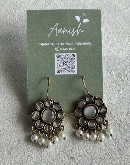 Oxidized Gold Earring