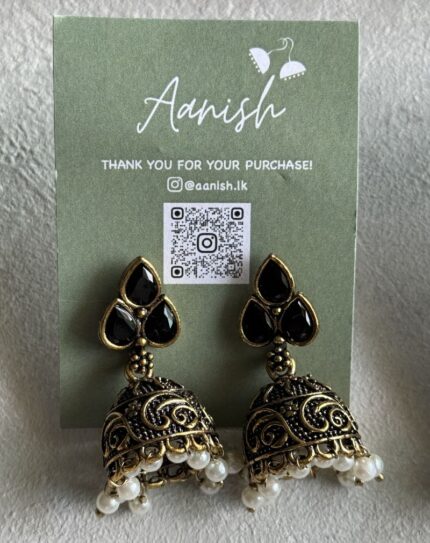 Oxidized Gold Earring