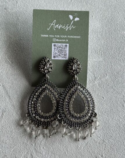 Oxidized Silver Earring