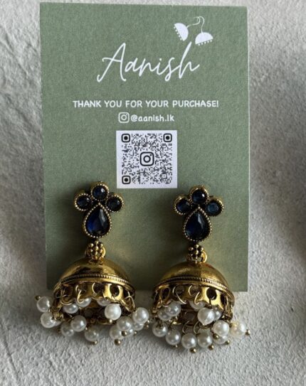 Oxidized Gold Earring
