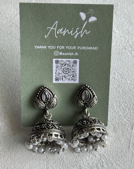 Oxidized Silver Earring