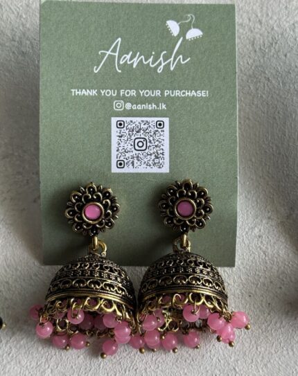 Oxidized Gold Earring