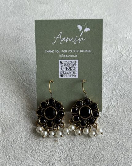 Oxidized Gold Earring