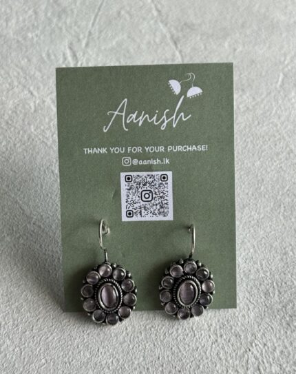 Oxidized Silver Earring