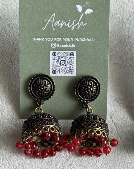 Oxidized Gold Earring