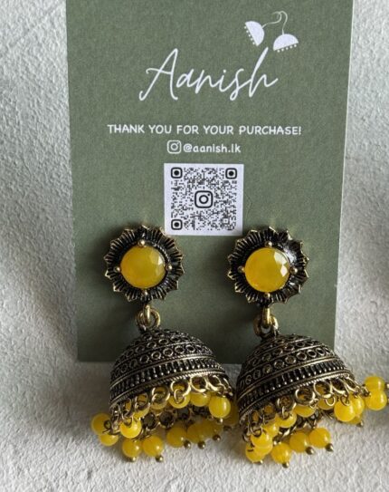 Oxidized Gold Earring