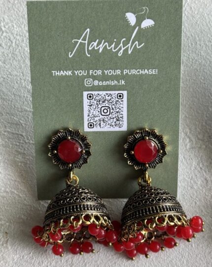 Oxidized Gold Earring