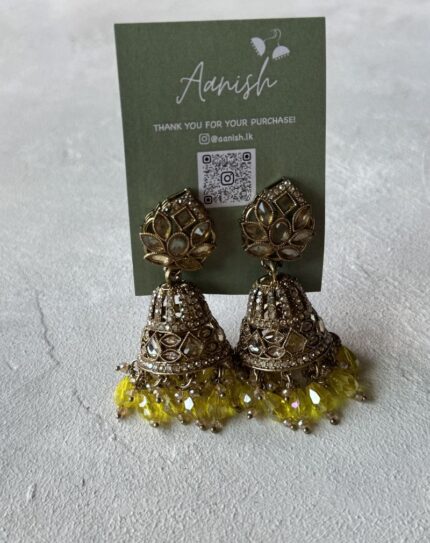 Yellow Kundan Earring