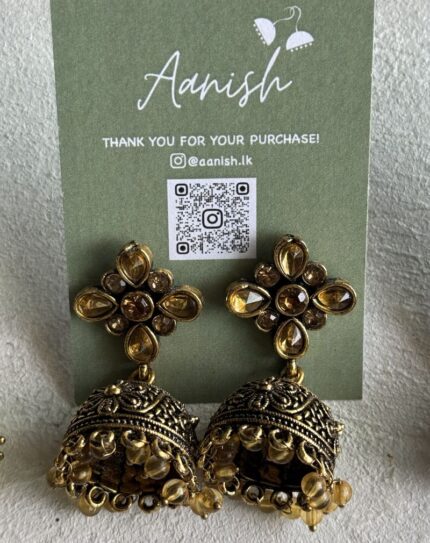 Oxidized Gold Earring