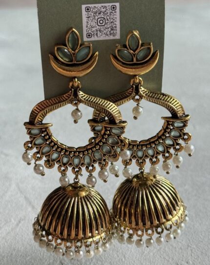 Oxidized Gold Earring