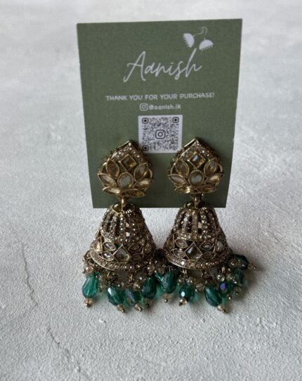 Turquoise Kundan Jhumka