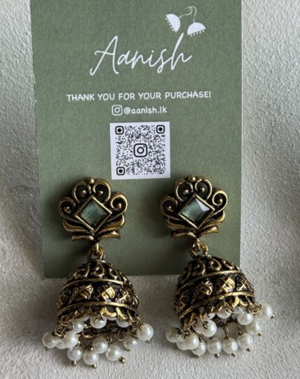 Oxidized Gold Earring