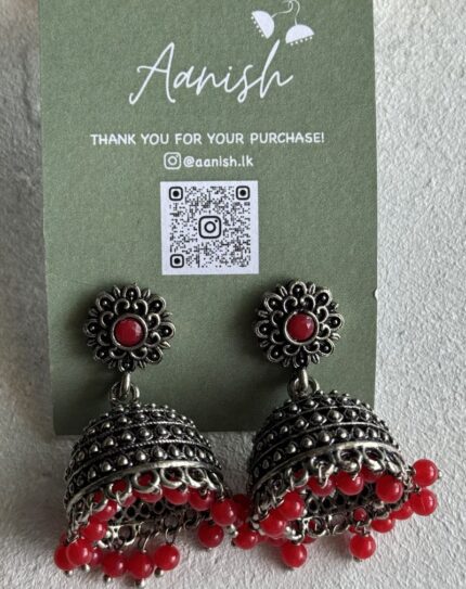 Oxidized Silver Earring
