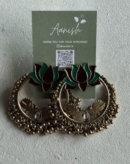 Oxidized Gold Earring