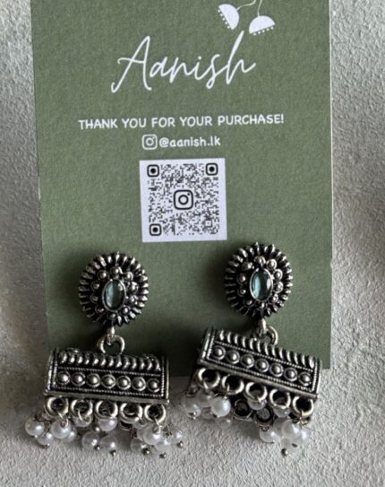 Oxidized Silver Earring