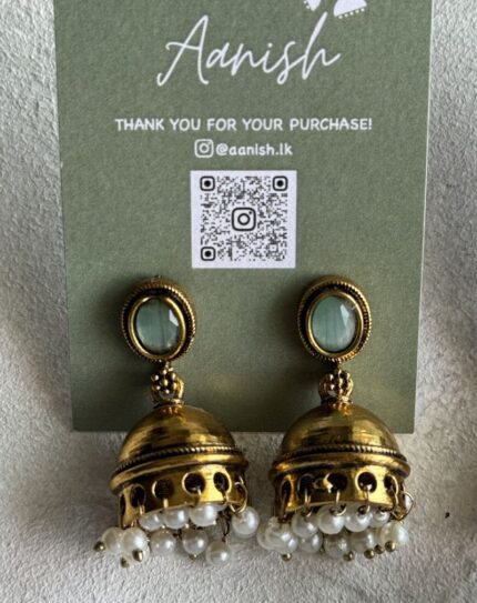Oxidized Gold Earring