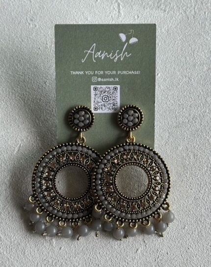 Oxidized Gold Earring
