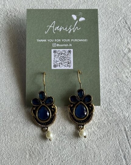 Oxidized Gold Earring
