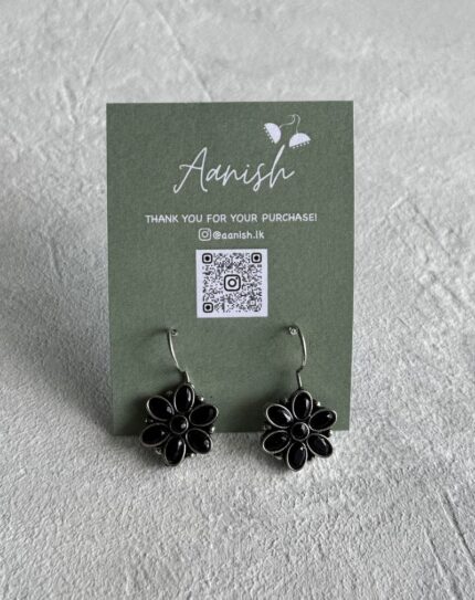 Oxidized Silver Earring