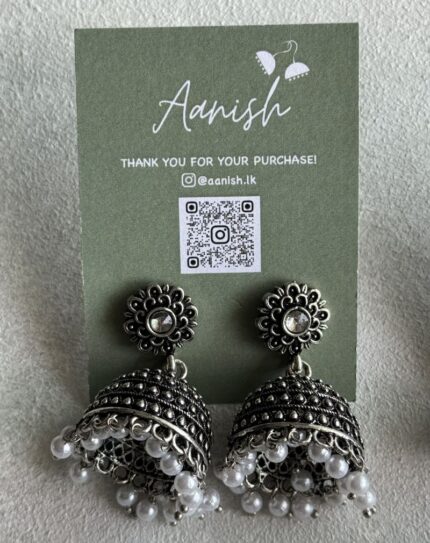 Oxidized Silver Earring