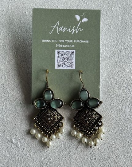 Oxidized Gold Earring