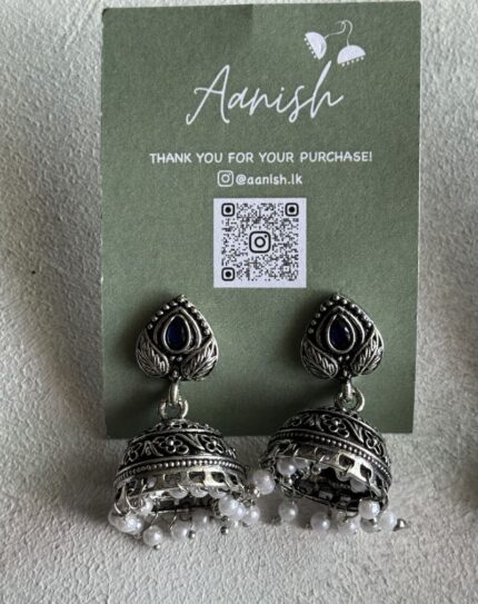 Oxidized Silver Earring