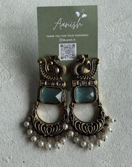 Oxidized Gold Earring
