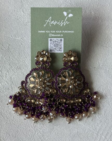 Purple Kundan Earring