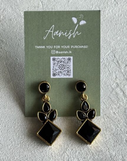 Oxidized Gold Earring