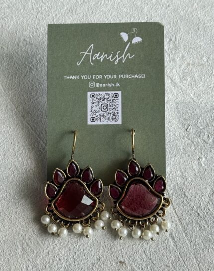 Oxidized Gold Earring