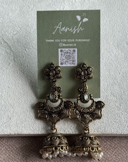 Oxidized Gold Earring