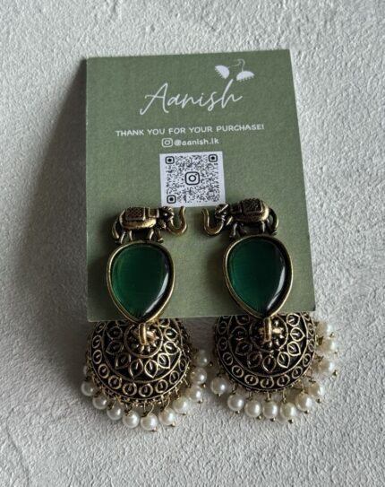 Oxidized Gold Earring