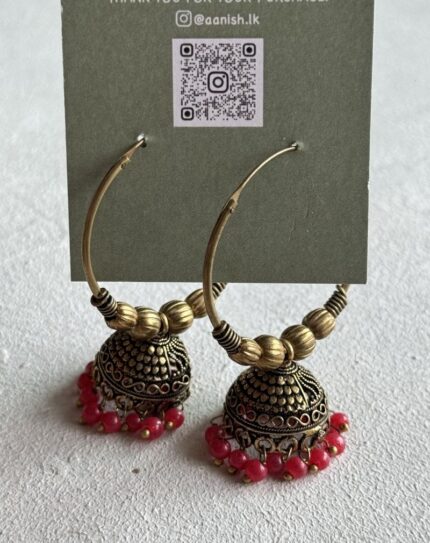 Oxidized Gold Earring