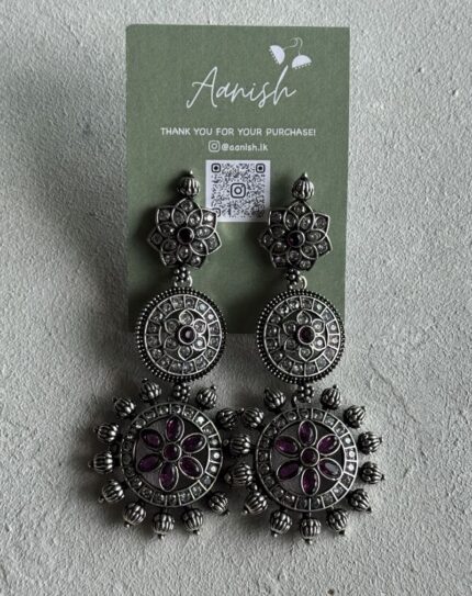 Oxidized Silver Earring