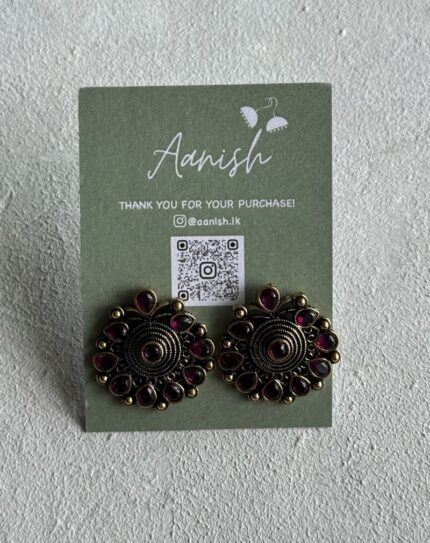 Oxidized Gold Stud