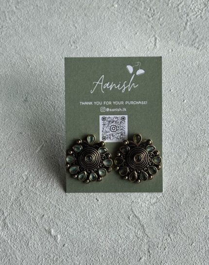 Oxidized Gold Stud