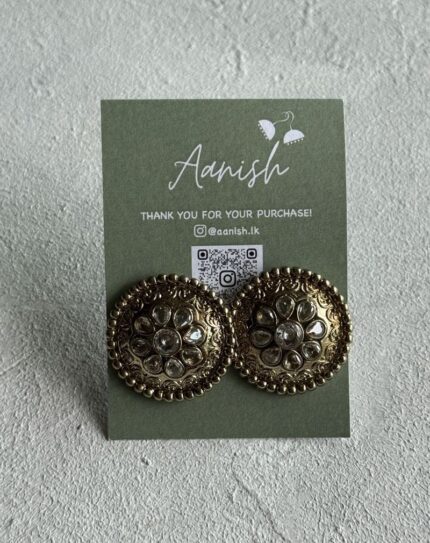 Oxidized Gold Stud