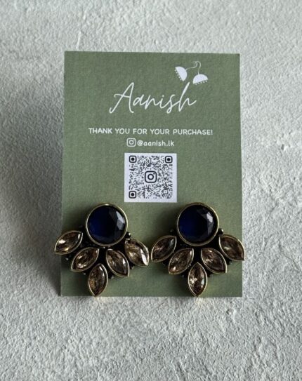 Oxidized Gold Earring