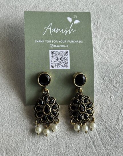 Oxidized Gold Earring