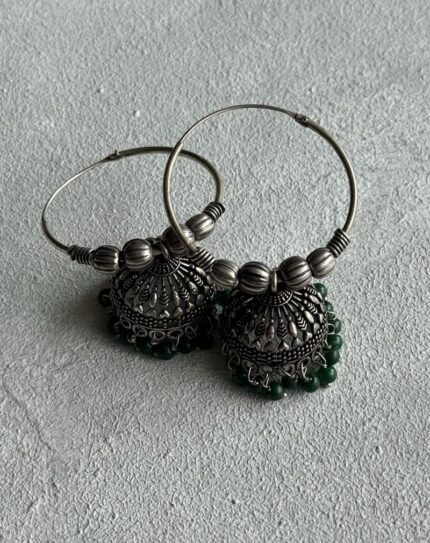 Oxidized Silver Jhumka