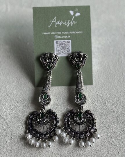 Oxidized Silver Earring
