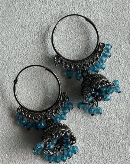 Oxidized Silverblack Jhumka